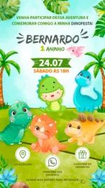 Convite Interativo Dino Baby