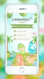 Convite Interativo Dino Baby