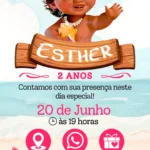 Convite Interativo Moana Baby