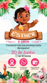 Convite Interativo Moana Baby