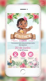 Convite Interativo Moana Baby
