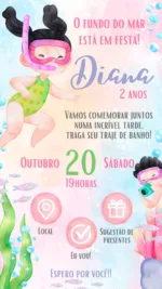 Convite Interativo Festa no Fundo do Mar