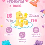 Convite Interativo Ursinhos Carinhosos