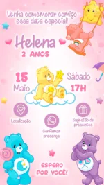 Convite Interativo Ursinhos Carinhosos