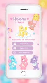 Convite Interativo Ursinhos Carinhosos