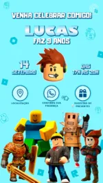 Convite Interativo Roblox Game On