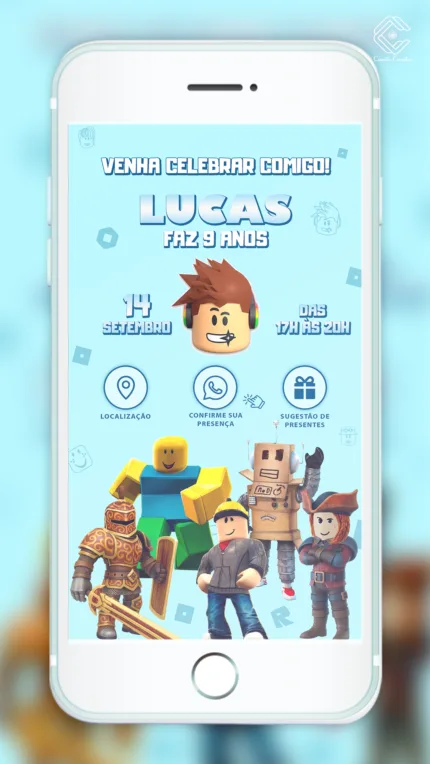 Convite Interativo Roblox Game On