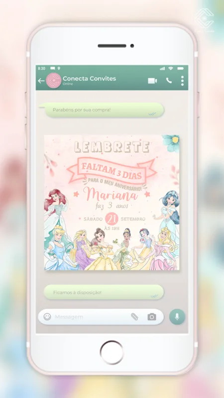 Lembrete Princesas Disney