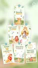 Convite Animado Rei Leão Savana