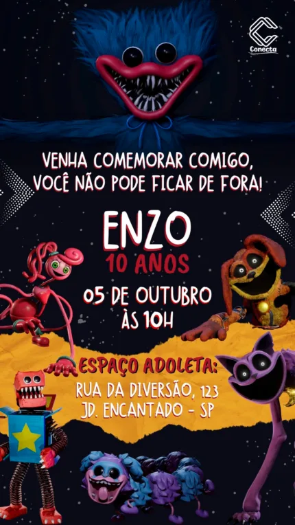 Convite Digital Poppy Playtime