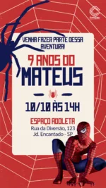 Convite Digital Homem Aranha Teia da Diversão