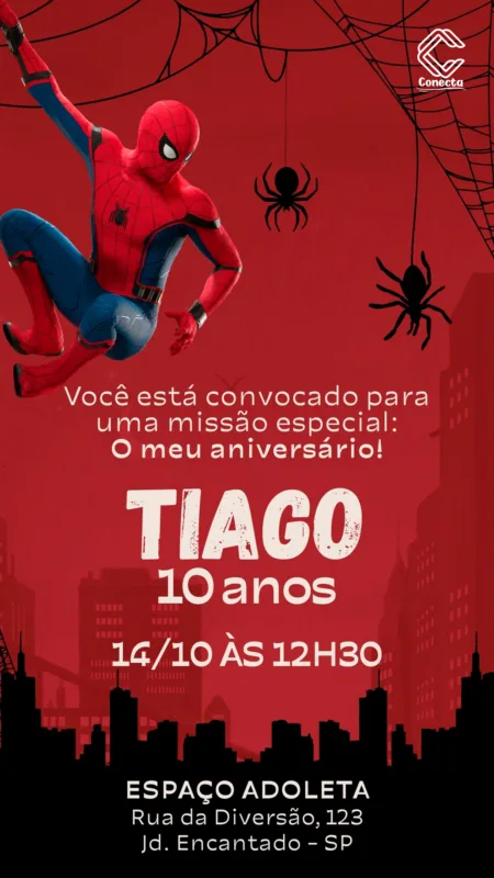 Convite Digital Homem Aranha Adventure