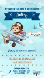 Convite Digital Pequeno Aviador