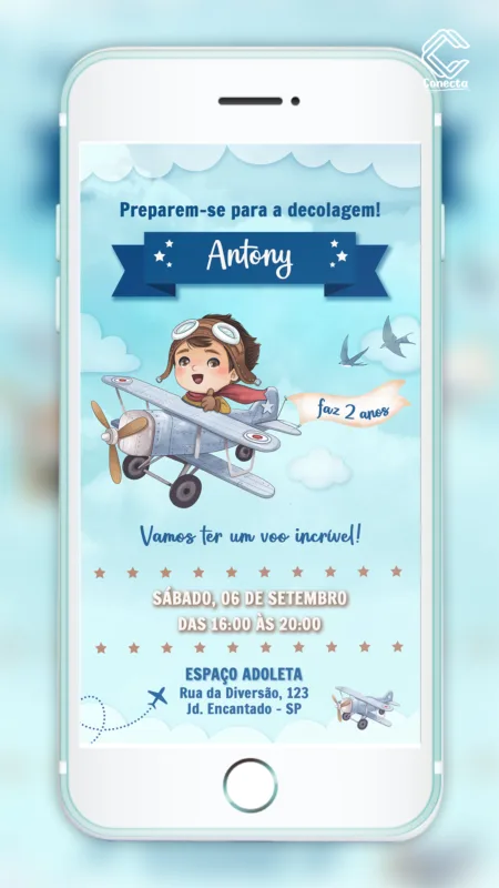 Convite Digital Pequeno Aviador