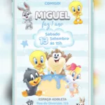 Convite Digital Baby Looney Tunes