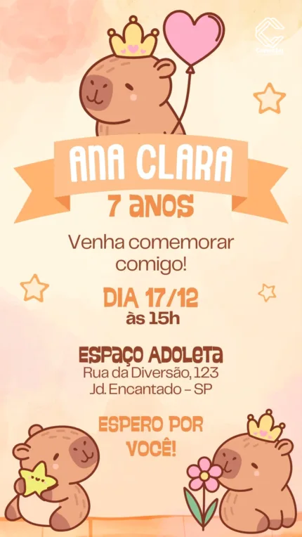 Convite Digital Capivara