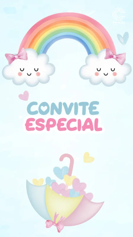 Convite Animado Chuva de Amor