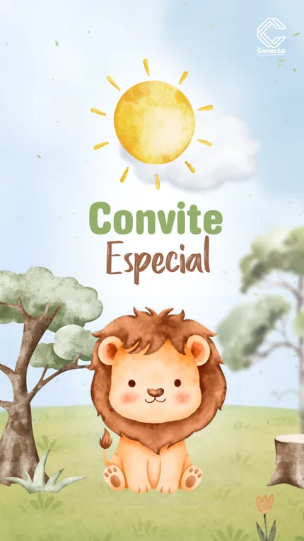 Convite Animado Leãozinho