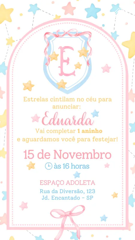 Convite Digital Estrelas de Algodão