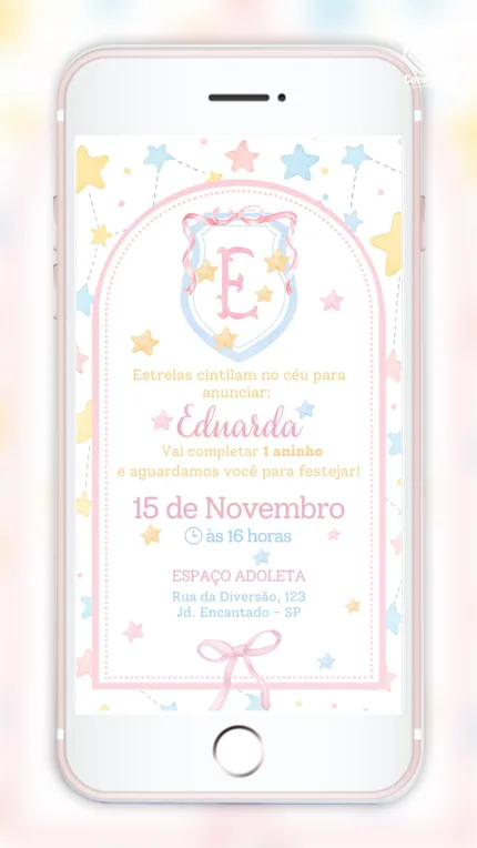 Convite Digital Estrelas de Algodão