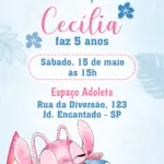 Convite Digital Lilo & Stitch e Angel