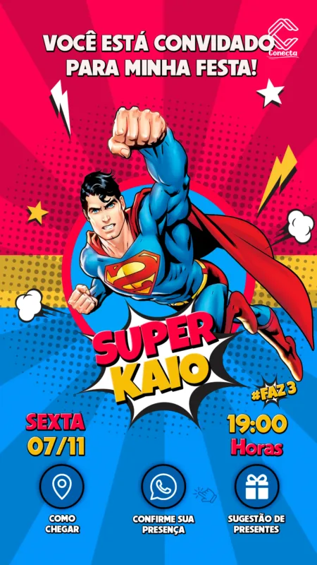 Convite Interativo Super Homem