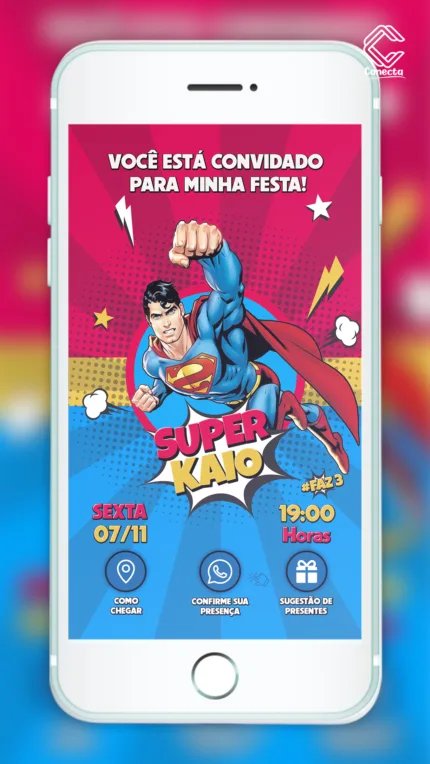 Convite Interativo Super Homem