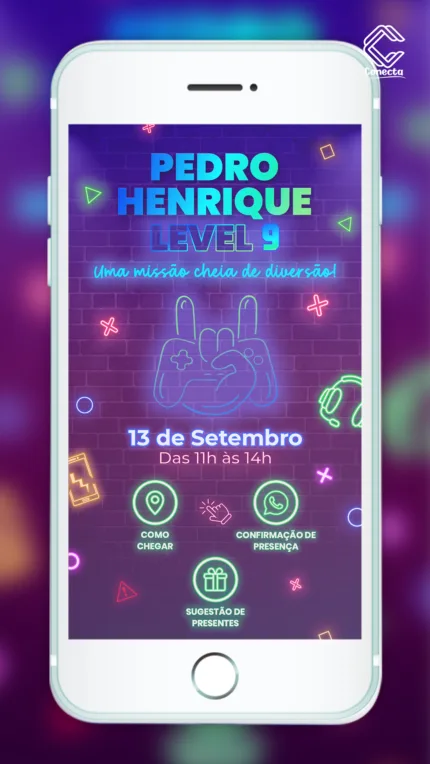 Convite Interativo Gamer