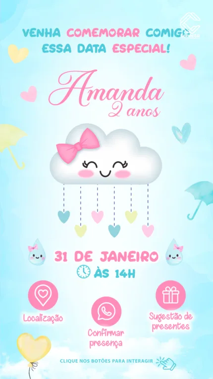 Convite Interativo Chuva de Amor