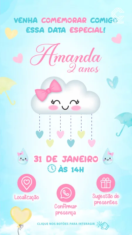 Convite Interativo Chuva de Amor