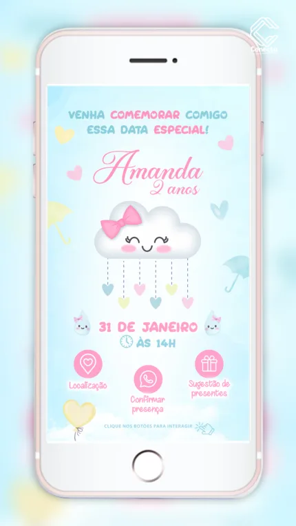 Convite Interativo Chuva de Amor