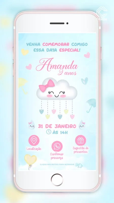 Convite Interativo Chuva de Amor