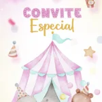 Convite Animado Circo Rosa