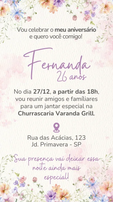 Convite Digital Encanto Floral