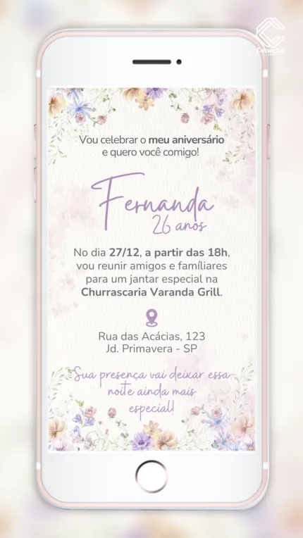 Convite Digital Encanto Floral