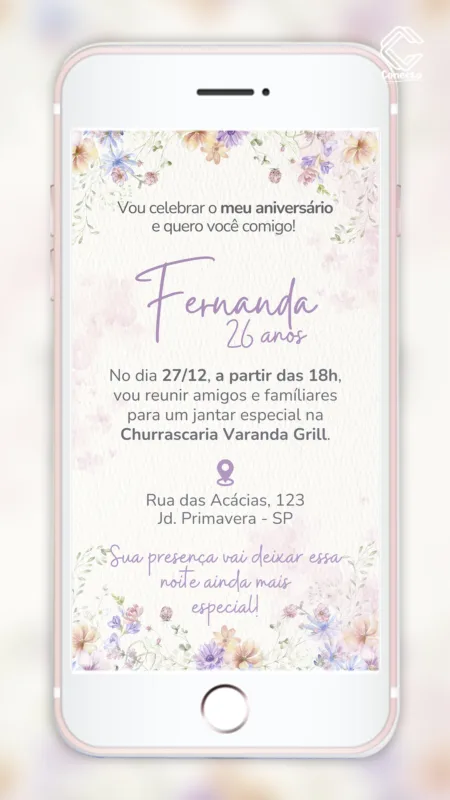 Convite Digital Encanto Floral