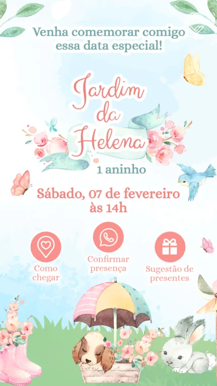 Convite Interativo Jardim Encantado