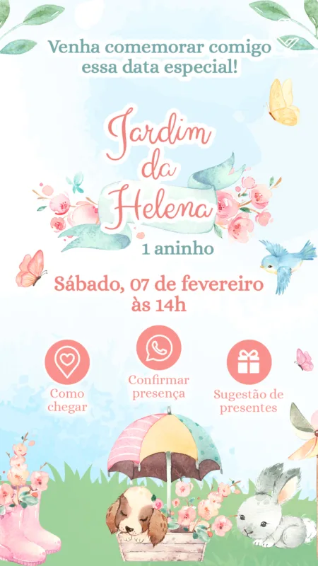 Convite Interativo Jardim Encantado