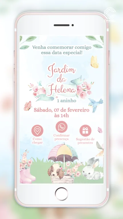 Convite Interativo Jardim Encantado