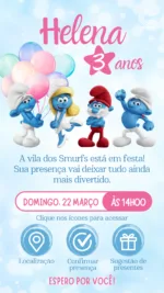 Convite Interativo Smurfs