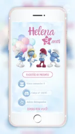 Convite Interativo Smurfs