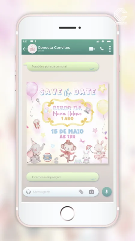 Save the Date Circo Rosa