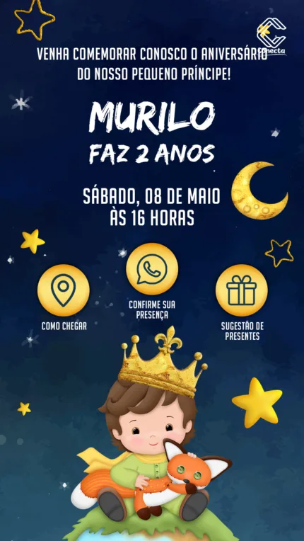 Convite Interativo O Pequeno Príncipe Um Conto de Magia