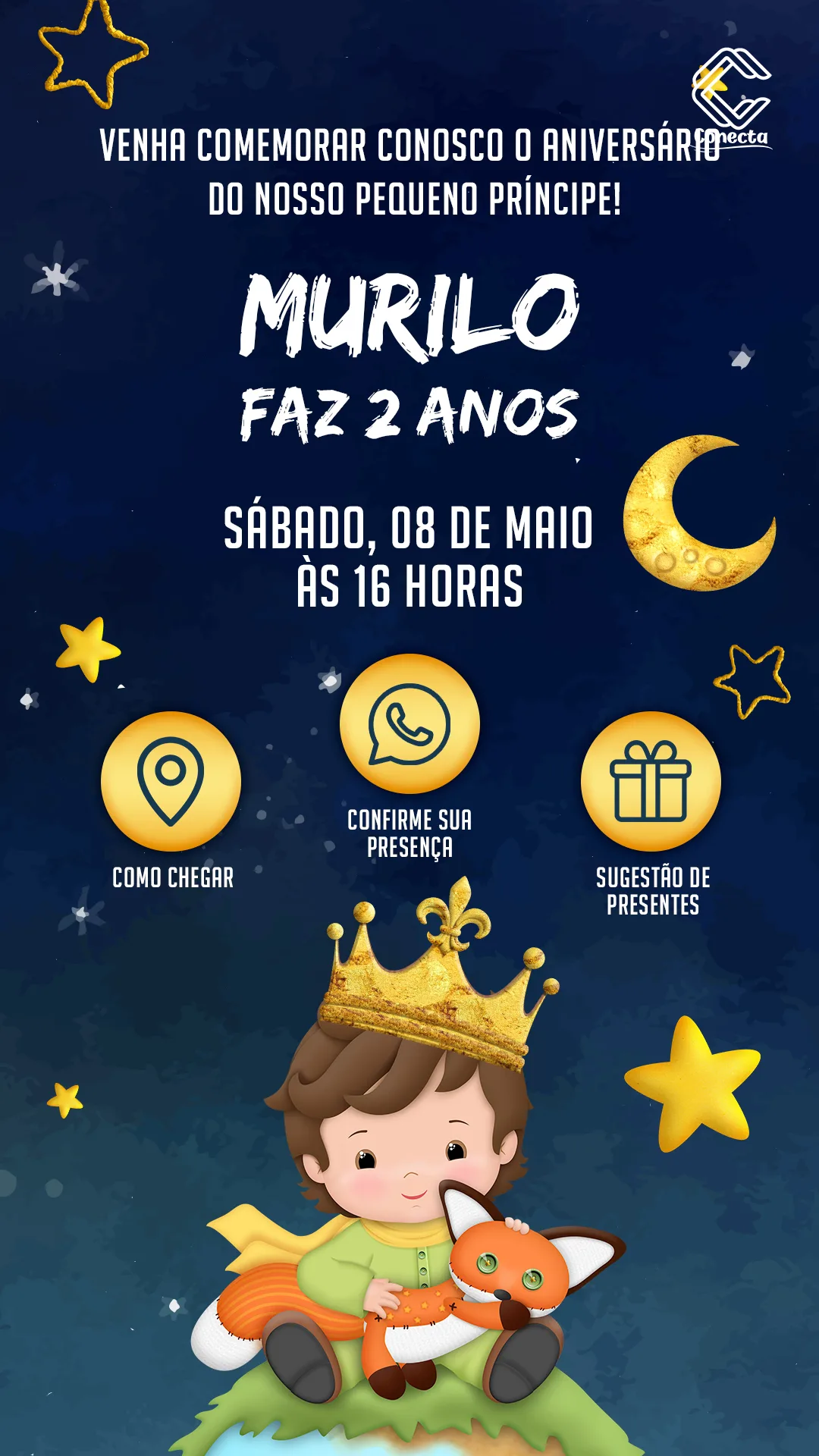 CCI-0028 - O Pequeno Príncipe (1) Convite Interativo O Pequeno Príncipe Um Conto de Magia