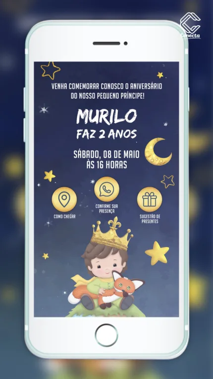 Convite Interativo O Pequeno Príncipe Um Conto de Magia