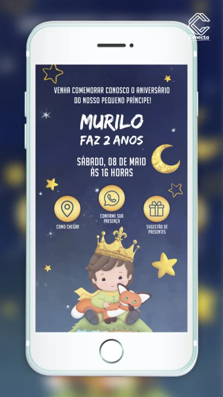 Convite Interativo O Pequeno Príncipe Um Conto de Magia