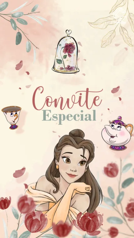 Convite Animado A Bela e a Fera Baile Real