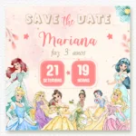 Save the Date Princesas Disney